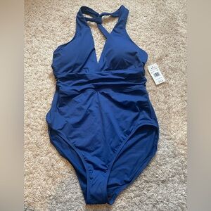 NWT Lauren Ralph Lauren Twist Back Halter Swimsuit